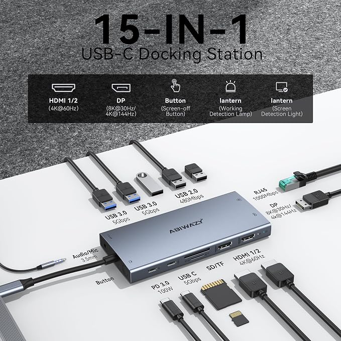 USB C Docking Station Dual Monitor - Image 2
