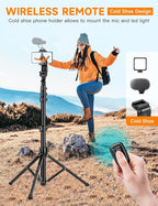 Phone Tripod, Portable Aluminum Cellphone Stand - Image 3