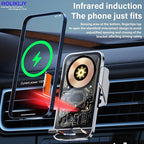 Wireless Charger Holder, Auto Clamp Vent Phone Mount - 15W Fast Charging Dual - Image 6
