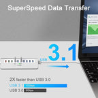 Powered USB Hub 10Gbps, 10 Port USB 3.1 Gen 2 Hub - Image 2
