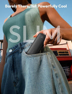 Aecooly Slim Portable Fan 2 Pack, Thin Handheld Fan, USB Rechargeable Mini - Image 2