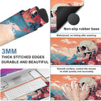 Anime Skull Gaming Mouse Pad 3mm Thick Stitched Edge Waterproof Non-Slip Large - Image 2