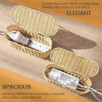 FairyHaus Cable Management Box 2Pack Caramel, Handwoven Large and Small Cable - Image 4