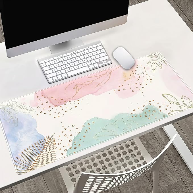 Boho Pastel Painting Mouse Pads, Abstract Mousepad XXL, Extended Mouse Pad - Image 3
