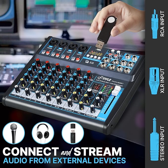 Pyle 8 Channel Bluetooth Studio Mixer - Image 3