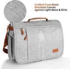 ESTARER Messenger Bag 17-17.3 Inch, Men's Computer Bag Water-resistant Canvas - Image 5