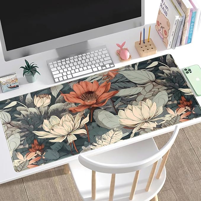 Vintage Floral Desk Mat XXL Large Gaming Mouse Pad Extended Desk Pad, Tropical - Image 4