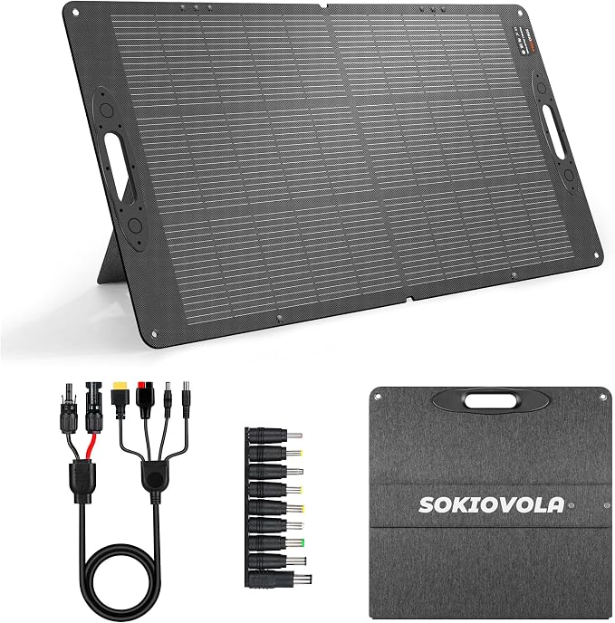 N-Type 16BB 110W 18V Portable Solar Panel Kit, Portable Foldable Solar Panel by SOKIOVOLA