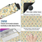 Large Mouse Pad Decorative Floral Gaming Desk Pad Computer Keyboard Non-Slip - Image 2
