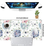 Watercolor Succulents Desk Mat, Plants Succulent Roses Desk Pad Protector - Image 2