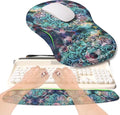 2-in-1 Ergonomic Set, Wave Rise Keyboard Wrist Rest and Massage Bulge Slope by KUOSGM