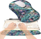 2-in-1 Ergonomic Set, Wave Rise Keyboard Wrist Rest and Massage Bulge Slope by KUOSGM