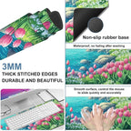 Large Mouse Pad Blooming Tulips Gaming Desk Pad Computer Keyboard Non-Slip - Image 2