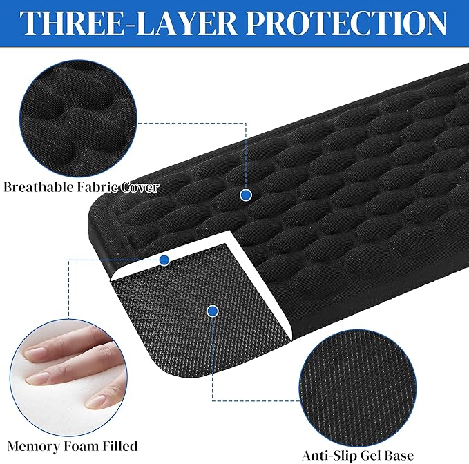 MABOZOO L-Shaped Desk Wrist Elbow Rests, Ergonomic Wrist Cushions - Image 3