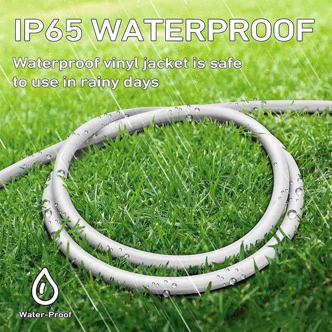 LUCKY TL Indoor Outdoor Extension Cord, 16/3 Gauge White Long Extension Cord - Image 5