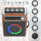 Bluetooth Speaker with Two Wireless Microphones, Outdoor Speaker with - Image 5