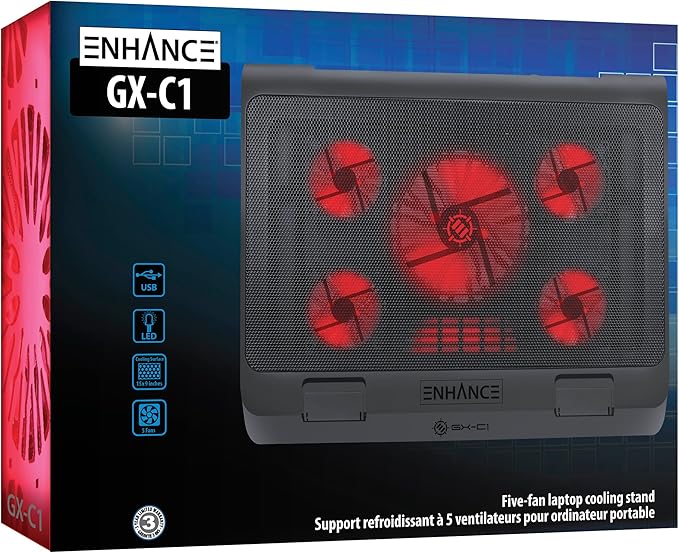 ENHANCE Gaming Laptop Cooling Pad Stand - Image 9