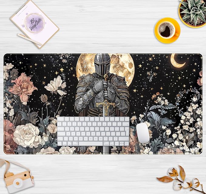 Cute Vintage Floral Mouse Pad Warrior Gaming Desk Mat Retro Flowers Mousepad - Image 7