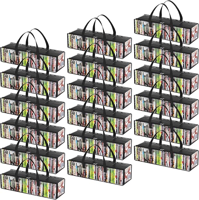 Lifewit CD Storage Bags 18 Pack, Front Window Zipper Design, Stackable Media by Lifewit