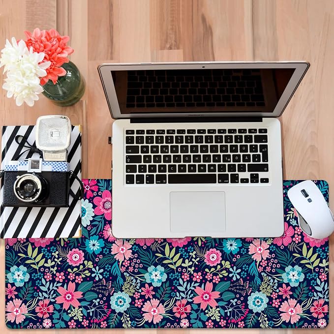 Colorful Flowers Gaming Mouse Pad 3mm Thick Stitched Edge Waterproof Non-Slip - Image 6