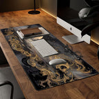 Golden Moon Desk Pad Black Desk Mat XXL Mouse Gaming Pads, Starry Sky Keyboard - Image 2