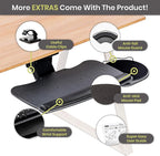 Under Desk Keyboard Tray, 17.75" Track, One Knob Control, Undermount Sliding - Image 5