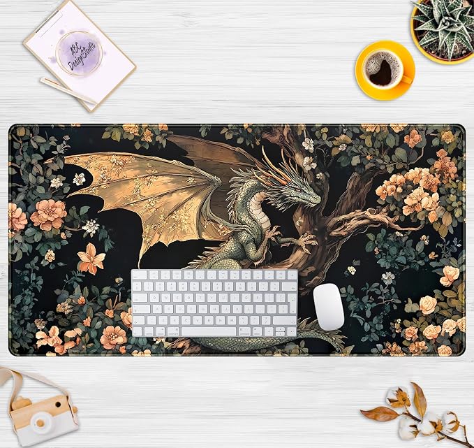 Desk Mat Cute Enchanted Forest Dragon Kawaii Mouse Pad XXL Large Extended - Image 7
