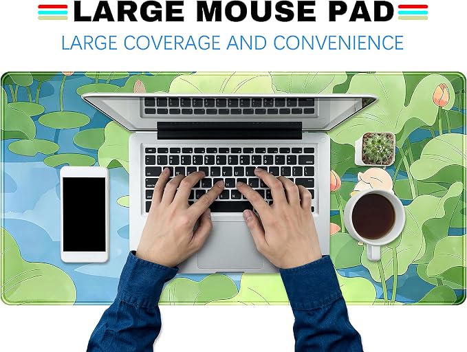 Green Cute Anime Desk Mat Kawaii Cartoon Ducks Gaming Mouse Pad XXL Large Anime - Image 4