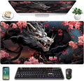 Cute Sakura Dragon Gaming Mouse Pad Kawaii XXL Large Extended Anime Desk Mat by LuckyCow
