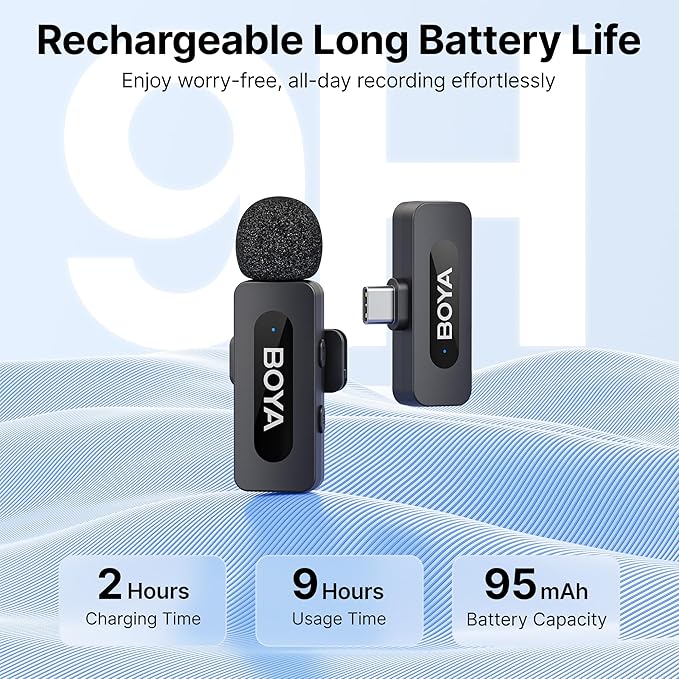 BOYA BY-V10 USB-C Wireless Lavalier Microphone - Image 2