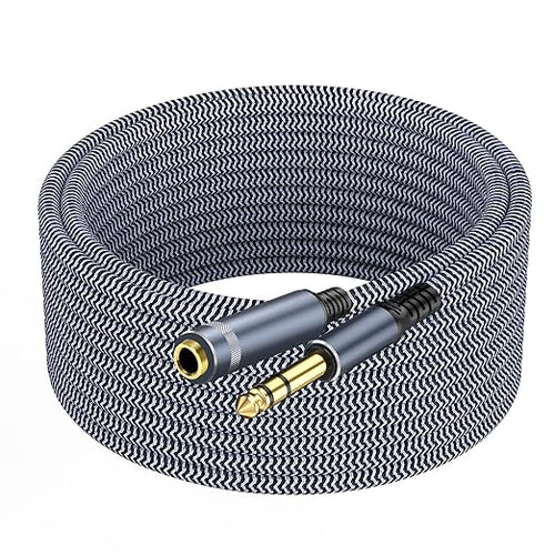 1/4 inch Extension Cable 1.5ft, 1/4" inch Male to Female Stereo Headphone by GOSYSONG