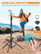 Phone Tripod, Camera Stand for iPhone, Compatible - Image 3