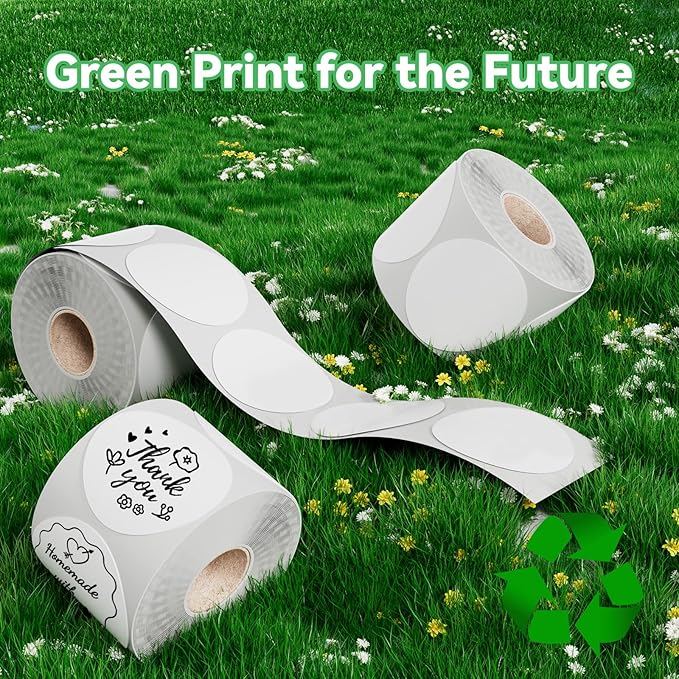 2'' White Round Thermal Labels, Name/Price Tag, QR Code, 750 Labels/Roll - Image 7