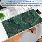 Green Desk Mat Monstera Palm Leaf Mouse Pad Large Gaming Mouse Pad XL Full Desk - Image 2