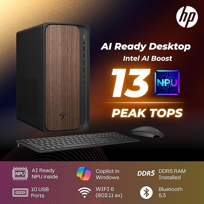 HP OmniDesk Desktop AI Ready PC, Intel Ultra 7 265, Prebuilt Business Tower - Image 4