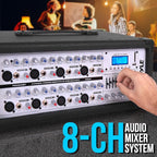PyleUsa 8 Channel Bluetooth Stage Powered Mixer, 800 Watt Pro Audio Sound Mixer - Image 6