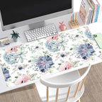 Watercolor Succulents Desk Mat, Plants Succulent Roses Desk Pad Protector - Image 6