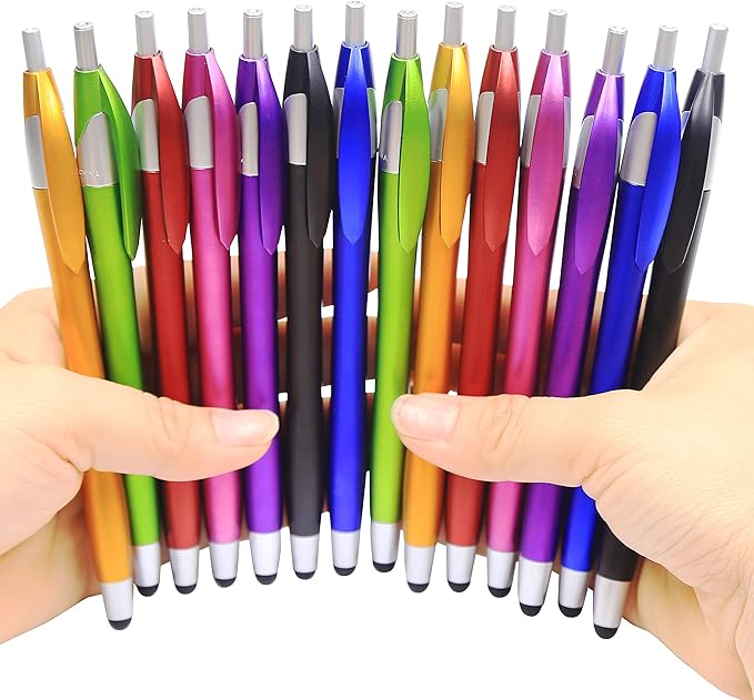 Skoloo Electronic Screen Touch Stylus, 14 Pack 2 in 1 Slim Long Click Ink - Image 5