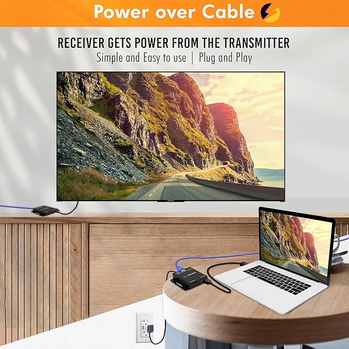 J-Tech Digital HDMI Extender Over Single Ethernet Cat5e/6/7 1080P Up to 1080P - Image 3