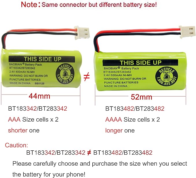 2.4V 400mAh Cordless Home Phone Battery Compatible - Image 4