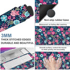 Colorful Flowers Gaming Mouse Pad 3mm Thick Stitched Edge Waterproof Non-Slip - Image 2