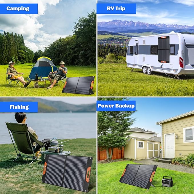 120W Portable Solar Panels for Power Station, 120 Watt ETFE Monocrystalline - Image 8