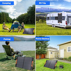 100W Portable Solar Panels for Power Station, 100 Watt ETFE Monocrystalline - Image 8