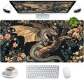 Desk Mat Cute Enchanted Forest Dragon Kawaii Mouse Pad XXL Large Extended by LuckyCow