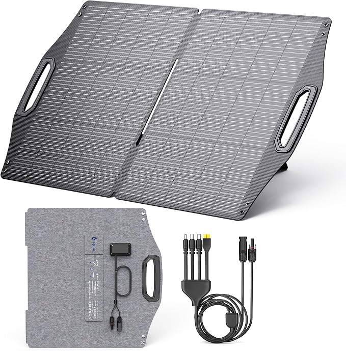 BigBlue 100W Solar Panel w/USB-C+USB-A & MC-4 Ports, IP68 Waterproof, Camping by BigBlue