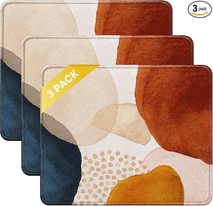 JIKIOU 3 Pack Mouse Pad with Stitched Edge, Comfortable Mouse Pads with by JIKIOU