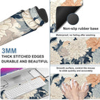 Beautiful Chrysanthemum Gaming Mouse Pad 3mm Thick Stitched Edge Waterproof - Image 2