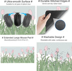 WatercolorTulip Flower Mouse Pads, Extended Gaming Mousepad XXL Kawaii Anime - Image 6