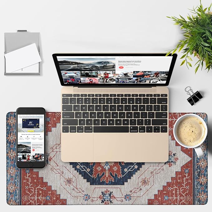 Vintage Style Rug Gaming Mouse Pad 3mm Thick Stitched Edge Waterproof Non-Slip - Image 4