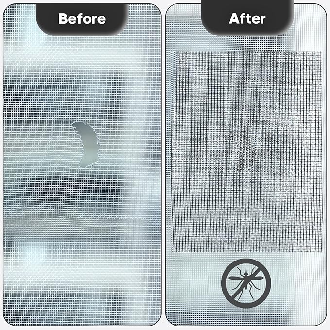 5" x 7" Black/Grey Screen Repair Kit, Strong Adhesive Fiberglass Mesh Pacth Tape - Image 5